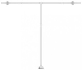 sárga és fehér kézzel kihúzható LED-es napellenző 400 x 300 cm
