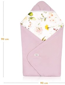 Lionelo - pólya autósüléshez TRAVEL SWADDLE 90x90 cm rózsaszín virágminta