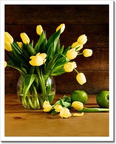 Poszter keretben 40x50 Sárga tulipánok