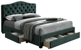Franciaágy 180 cm Kelpea (ágyráccsal) (smaragd). 1021286
