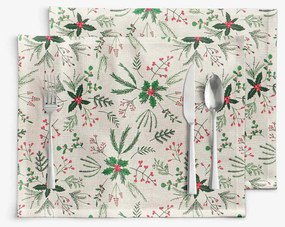 Goldea karácsonyi valencia 2 darabos reggeliző alátét - erdei ágcskák 30 x 40 cm