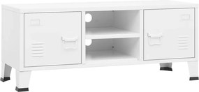 vidaXL fehér fém ipari stílusú TV-szekrény 105 x 35 x 42 cm