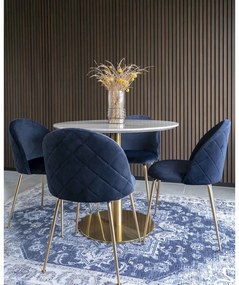 Kék-aranyszínű bársony étkezőszék szett 2 db-os Geneve – House Nordic