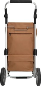 Barna virágmintás állítható bevásárlókocsi kerekeken „Hercules”