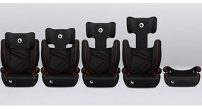 Lionelo - Autósülés HUGO i-Méret 100-150 cm fekete/piros