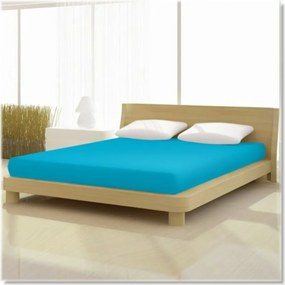 Pamut elasthan de luxe petrol kék színű gumis lepedő 90/100x200/220 cm-es matracra
