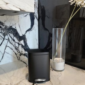 Spirella Pedálos szemetes soft-close Akira 12 l, matt fekete, 12 l