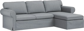 vidaXL Kanapé Világosszürke 215 x 138 x 80 cm szövet