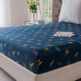 Mikroszálas gumis lepedő LUNERIS kék 90x200 cm