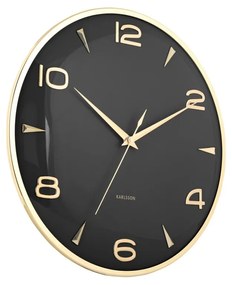 Karlsson 6017BK dizájner falióra, fekete, átmérő:40 cm