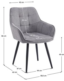 Dizájnos fotel Morkenus (szürke + fekete) . 1097103