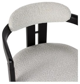 Fehér-fekete kárpitozott karfás étkezőfotel szett 2 db-os Eiden – MOME