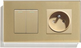 Billentyűkapcsoló Dupla 2K Lépcsős Üveg Klasszikus Konnektor