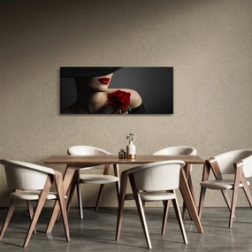 Kép - Nő egy rózsával (120x50 cm)