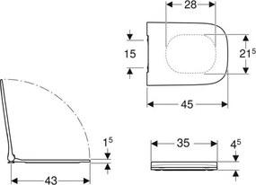 Geberit 500.239.01.1 - Smyle Square WC-ülőke, duroplaszt/fehér