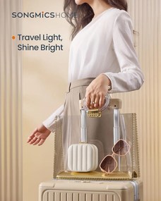 Utazó ékszertok, kis ékszerdoboz-rendező tükörrel, 10,5 x 6 x 10,5 cm,felhő fehér