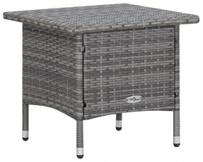 2 részes szürke polyrattan kerti bútorszett párnával