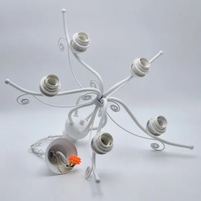 Csillár láncon RETRO II 5xE27/60W/230V fehér