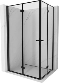 Mexen Mist-F Duo összecsukható zuhanykabin balos 110 x 90 cm, fekete keret, fekete - 8A6-110L-090P-70-70
