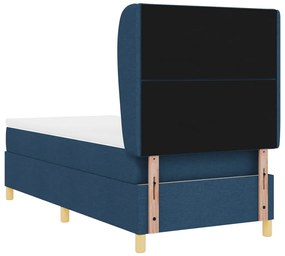 Boxspringágy Mattal - Kék - 90x190 cm - Szövet