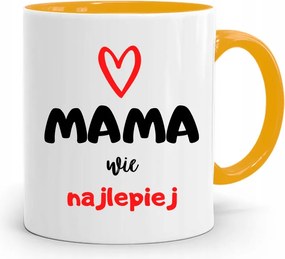 Sárga Bögre Ajándék Anyukáknak Anya Tudja A Legjobban A fényképes nyomattal