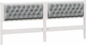 vidaXL Fejtámla Egyéb Fehér és világosszürke 200 cm Tömör fenyőfa