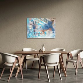 Kép - lovaglásra született, kék tónusok (üvegen) (70x50 cm)