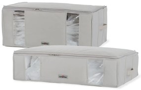 Vákuumos-megerősített textil ruhatároló doboz szett 2 db-os 65x50x27 cm Life – Compactor