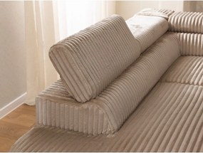 Barna kordbársony sarokkanapé (bal oldali-L alakú) Marbeya – Ropez