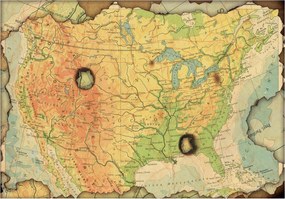 Fotótapéta Globus Amerika Eurázsia Vintage Kontinensek retro 254x184 +ragasztó