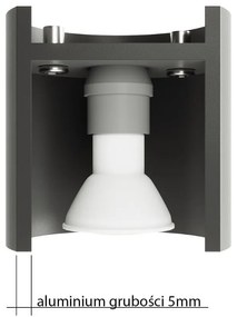 Sötétszürke spotlámpa ø 10 cm Roda – Sollux