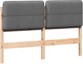 vidaXL Kárpitozott fejtámla fejtámlával Barna és Világosszürke 120 cm