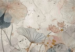 Fotótapéta Virágok Beton Ginkgo Természet Falra Hálószoba Nappali 200x140