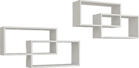 1db fali polc 104x22x45cm fehér fekete GR-01