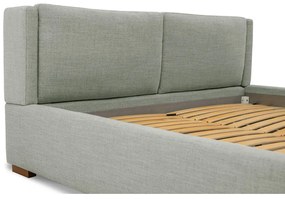 Szürke kárpitozott franciaágy ágyráccsal 160x200 cm Dreamer – Scandic