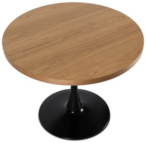 Kerek Étkezőasztal Arany Tölgy/Fekete Színben. LINO 100 cm