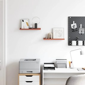 vidaXL Falpolc polcokkal tárolóval 2 pcs Piros 40 x 9 x 3 cm Faanyag