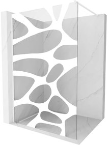 Mexen Kioto, Walk-In zuhany paraván 80 x 200 cm, 8mm átlátszó / fehér üvegminta, fehér profil, 800-080-101-20-97