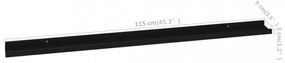 4 db fekete fali polc 115 x 9 x 3 cm