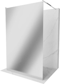 Mexen Kioto, átmenő zuhanyparaván 120 x 200 cm, 8 mm-es üvegmintás tükör, 2 x króm stabilizáló távtartó, 800-120-002-01-50