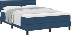 vidaXL Boxrugós ágy matracmal fejtámlával Kék 140 x 190 cm szövet