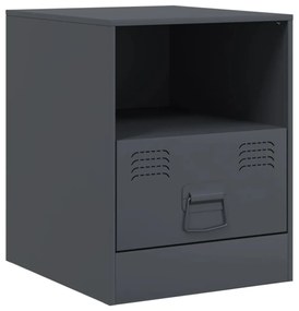 vidaXL antracitszürke acél éjjeliszekrény 34,5 x 39 x 44 cm