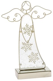 Üveg angyal karácsonyi dekoráció, 30 cm