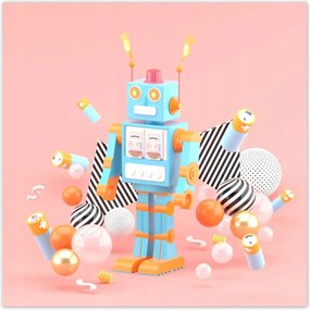 Poszterek 100x100 Robot Rózsa Kék