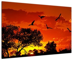 Madarak képe naplementekor (90x60 cm)