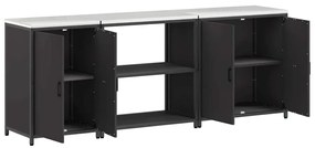 Konyhai Tároló Készlet polcokkal 3 pcs Fekete 240 x 50 x 92 cm