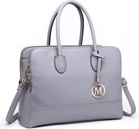 Szürke nagyméretű shopper táska medállal „Avery”