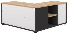 Fekete-natúr színű TV-állvány tölgyfa dekorral 90x45 cm Angle – TemaHome