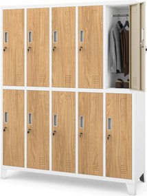 BHP öltözőszekrény fehér/arany tölgy: Eco Design 10 ajtós BARTEK