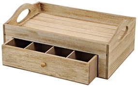 Tea tálaló tálca TEABOX 30x20 cm-es fiókkal